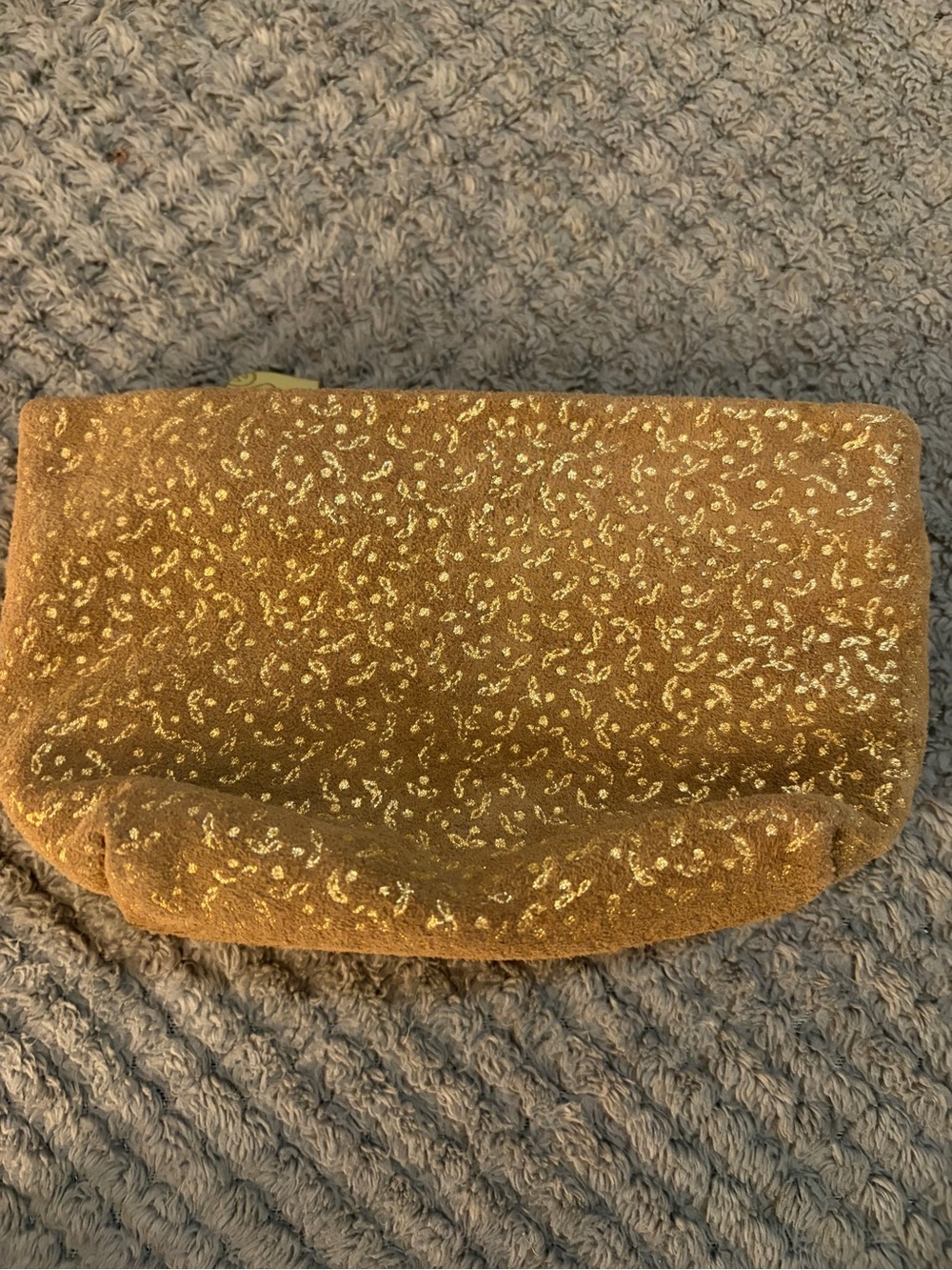 GAP Brown Suede Cosmetic Pouch with Gold Fleck - Picture 6 of 7